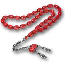 İntora Gümüş Püsküllü Ateş Kehribar Tesbih