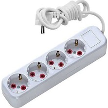 Toyigoo Asel 4 Lü 3 Metre Topraklı Anahtarlı Priz Ast A403 TYG-84037RS
