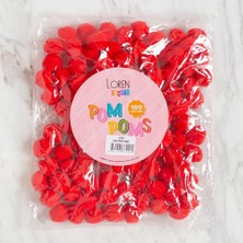 Twin Store Crafts 2 cm 100 Adet Kirmizi Ponpon