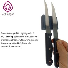 MCT Ahşap Mıknatıslı Duvara Monte Antrasit Ahşap Bıçak Bloğu ve Bıçak Tutucu - 2 Bıçak Kapasiteli