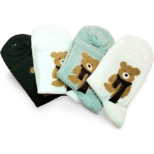 Toyigoo Peluş Ayıcık Işlemeli Kadın Soket Çorap 4 Çift TYG-84037RS
