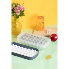 Toyigoo 32'li Buzluk Buz Saklama Kabı - Bas Çıkar Buz Küpü Hazneli Buz Kalıbı-Antrasit Royaleks-Mp-70