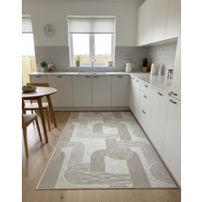 Yağmurser Kaymaz Tabanlı Bej Koridor Salon Mutfak Oda Yolluk Halısı – Uzun Ölçü Seçenekli