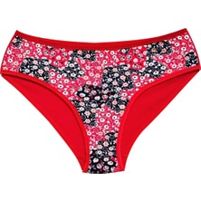 Toyigoo Pamuklu Geniş Kenarlı Likralı Desenli Bato Kadın Külot Desen 10 TYG-84037RS