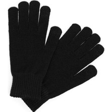 Toyigoo Çift Katlı Kalın Siyah Sıcak Tutan Yün Kışlık Kadın Erkek Eldiven Unisex 1 Çift TYG-84037R