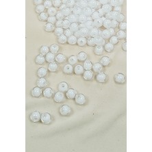 Toyigoo Yuvarlak Boncuk Içten Boncuklu Bileklik Çanta Boncuğu 8 mm 50 gr Beyaz - BNC470 TYG-84037RS