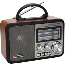 Twin Store® Orta Boy Retro, Nostaljik, Ahşap Tasarım Bluetooth Hoparlörlü, Şarjlı, Taşınabilir Fm/a