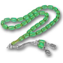 İntora Gümüş Püsküllü Kapsül Kesim Sıkma Kehribar Tesbih