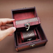 İntora Ahşap Deri Sandık Kutusu