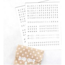 MarkEntegra Beyaz Harf-Rakam Sticker Seti - 2 Sayfa, 8X10 mm