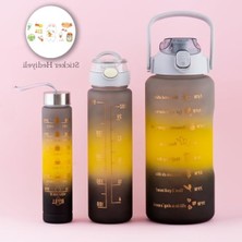 MarkEntegra 3'lü Motivasyon Stickerlı Kokusuz Spor Su Matarası Seti - Renkli ve Kullanışlı