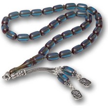 İntora Gümüş Püsküllü Kapsül Kesim Sıkma Kehribar Tesbih