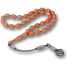 İntora Gümüş Kazaz Püsküllü Sıkma Kehribar Tesbih