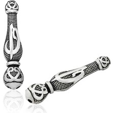 İntora Gümüş Nokta Işlemeli Elif Vav Motifli Tesbih Imamesi