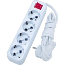 Toyigoo 4 Lü 2 mt Anahtarlı Grup Priz ROYALEKS-AST-A402 TYG-84037RS