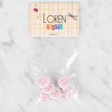 Twin Store Crafts 8 Li Pembe Gülen Yüz Düğme - 635