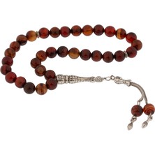 İntora ​doğaltaş Metal Püsküllü Akik Taşı Tesbih