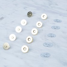 Twin Store Manyetik Altın Renk Metal 5 Li Çıt Çıt Set