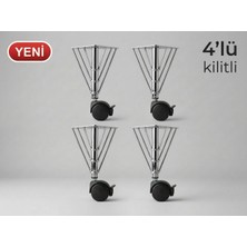 elbse Metal Gövde Frenli Tekerlekli Masa Ayağı,akıllı Sehpa Ayağı, Sihirli Sehpa Ayağı 4 Adet 360° 20 cm Masa Ayagıgüçlendirilmişteker