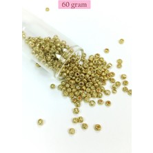 Toyigoo Dökme Cam Kum Boncuk Büyük Boy (6/0) 4 mm - 60 Gram - Altın - BNC129 TYG-84037RS