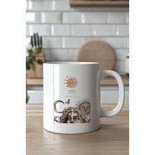 YasBey Design 777 Şans Tasarımlı 330ML Baskılı Beyaz Seramik Kupa Bardak