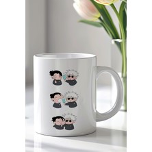 YasBey Design Gojo ve Geto Tasarımlı 330ML Baskılı Beyaz Seramik Kupa Bardak