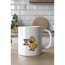 YasBey Design What The Duck Tasarımlı 330ML Baskılı Beyaz Seramik Kupa Bardak