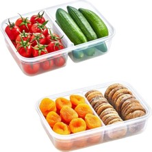 Vice Avm 2 Bölmeli Sızdırmaz Contalı Kilitli Kapaklı 1 Litre Erzak Saklama Kabı -LC505 GO-53-vice 01510