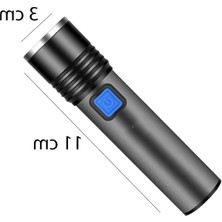 MarkEntegra Ultra Güçlü T6 LED Zoom El Feneri - 150-200 M Aydınlatma