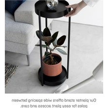 MarkEntegra Siyah Çelik ve Polipropilen Bitki Standı - Tekerlekli Tasarım