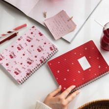 MarkEntegra Düz Çizgisiz Okul Defteri, 2'li Set, 80 Yaprak, Kiraz Desenli