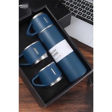 MarkEntegra Paslanmaz Çelik Termos Seti - 3 Bardaklı ve Vakumlu