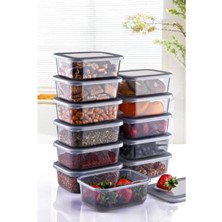 MarkEntegra 12 Adet 250 ml Kapasiteli Füme Renkli Saklama Kabı Seti