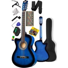 MarkEntegra Mavi Klasik Gitar Seti - 4/4 Kesik Kasa