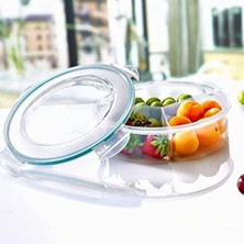 MarkEntegra Sızdırmaz Kilitli Kapaklı 1,35 Litre Yuvarlak Saklama Kabı