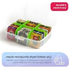 MarkEntegra 6 Bölmeli Aroma Koruyucu Çay Kutusu, Kilitli Kapak