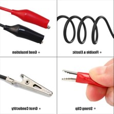 MarkEntegra 10'lu Krokodil Test Kablosu Seti - Renkli Timsah Kelepçeli