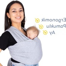 MarkEntegra Esnek Gri Wrap Sling - Yenidoğan Taşıma Çözümü
