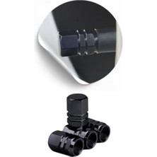 MarkEntegra Jet Siyah Aluminyum Sibop Kapağı - Dörtlü Set