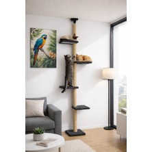 Turkuaz Tırmalama TR2001 Kule Tavan Boyu Kedi Tırmalama Tahtası ANTRASIT