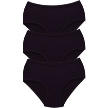 Toyigoo 3 Adet Tutku Kadın Yüksek Bel Bato Kalın Lastik Külot Siyah TYG-84037RS