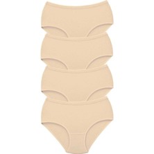 Toyigoo 4 Adet Tutku Kadın Yüksek Bel Bato Kalın Lastik Külot Ten TYG-84037RS