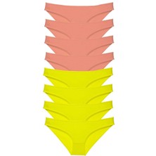 Toyigoo 8 Adet Süper Eko Set Likralı Kadın Slip Külot Sarı Pudra TYG-84037RS