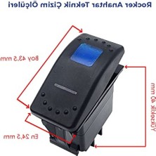 MarkEntegra Su Geçirmez LED Işıklı 5 Pin On/off Anahtar Düğmesi