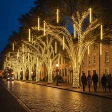 Toyigoo 10'lu 45 cm Plastik Meteor LED USB 2m Kablo Sarı Renk Ağaç Işığı – Renk Değiştiren Asmal�