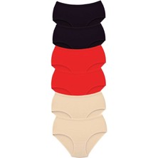 Toyigoo 6 Adet Tutku Kadın Yüksek Bel Bato Kalın Lastik Külot S11 TYG-84037RS