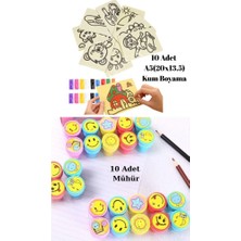 Nostaljik Lezzetler Nostaljik Oyuncak Mühür Istampa 10 Adet + Kum Boyama Seti 10 Adet A5 Boyutunda (20X13,5 Cm)
