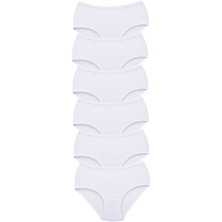Toyigoo 6 Adet Tutku Kadın Yüksek Bel Bato Kalın Lastik Külot Beyaz TYG-84037RS