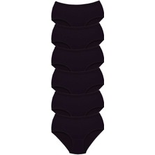 Toyigoo 6 Adet Tutku Kadın Yüksek Bel Bato Kalın Lastik Külot Siyah TYG-84037RS