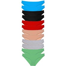 Toyigoo 12 Adet Eko Set Likralı Kadın Slip Külot Çok Renkli 2 TYG-84037RS